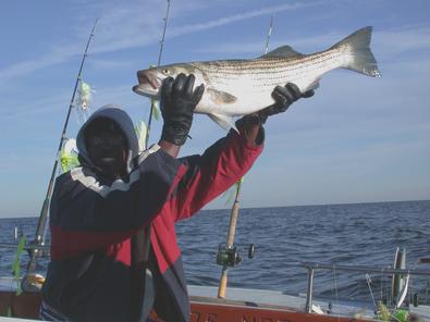 Happy Cameron was pleased with this striper!